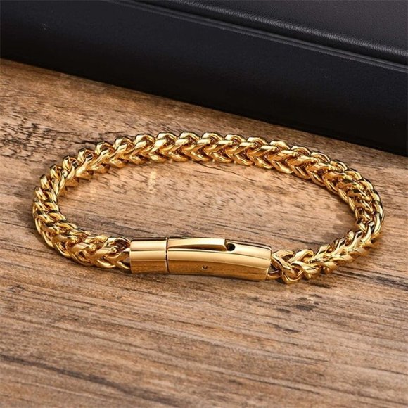 Jewelry - 8" Womens 14K Gold Vintage Style Chain Link Bracelet 14 Karat Silver Jewelry NEW
